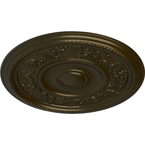 Tyrone Ceiling Medallion (Fits Canopies Up To 6 3/4), Hand-Painted Green Gold, 16 1/8OD X 3/4P